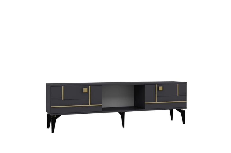 Varno TV-benk 150 cm - Antrasitt/Gull - Møbler - TV- & Mediamøbler - TV benk & mediabenk
