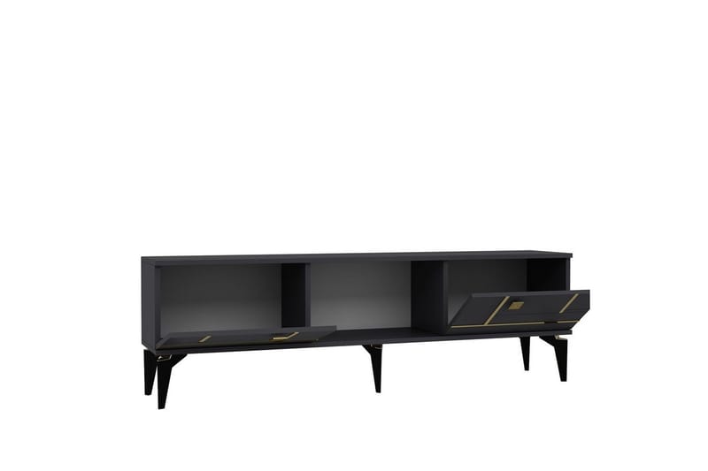 Varno TV-benk 150 cm - Antrasitt/Gull - Møbler - TV- & Mediamøbler - TV benk & mediabenk