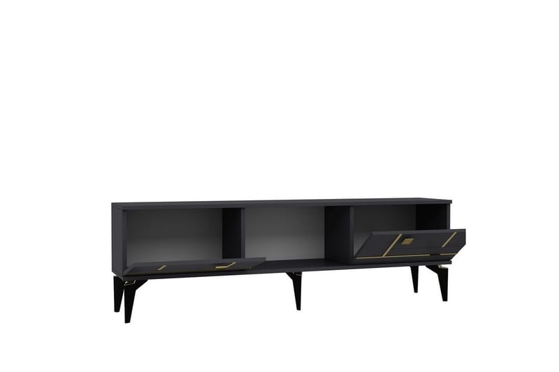 Varno TV-benk 150 cm - Antrasitt/Gull - Møbler - TV- & Mediamøbler - TV benk & mediabenk