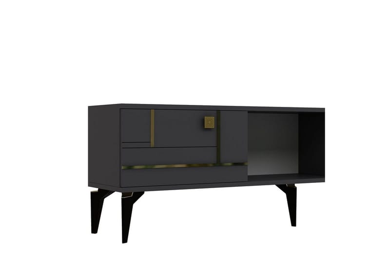 Varno TV-benk 150 cm - Antrasitt/Gull - Møbler - TV- & Mediamøbler - TV benk & mediabenk