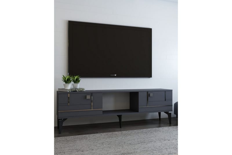 Varno TV-benk 150 cm - Antrasitt/Sølv - Møbler - TV- & Mediamøbler - TV benk & mediabenk
