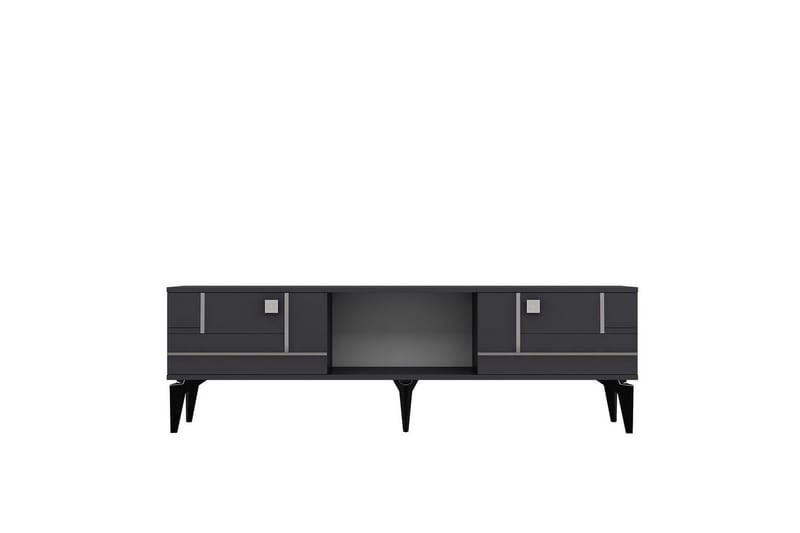 Varno TV-benk 150 cm, Antrasitt/Sølv