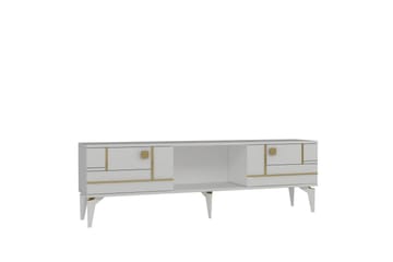 Varno TV-benk 150 cm - Hvit/Gull - Møbler - TV- & Mediamøbler - TV benk & mediabenk