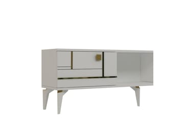 Varno TV-benk 150 cm - Hvit/Gull - Møbler - TV- & Mediamøbler - TV benk & mediabenk