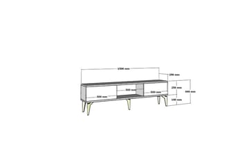 Varno TV-benk 150 cm - Hvit/Gull - Møbler - TV- & Mediamøbler - TV benk & mediabenk