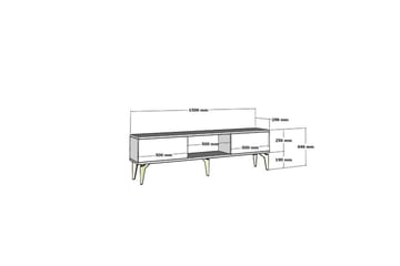 Varno TV-benk 150 cm - Hvit/Sølv - Møbler - TV- & Mediamøbler - TV benk & mediabenk