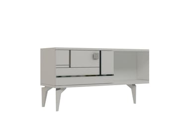 Varno TV-benk 150 cm - Hvit/Sølv - Møbler - TV- & Mediamøbler - TV benk & mediabenk