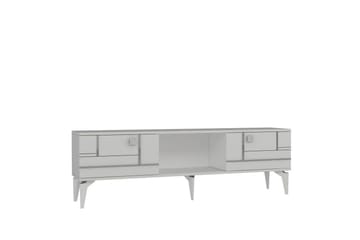 Varno TV-benk 150 cm - Hvit/Sølv - Møbler - TV- & Mediamøbler - TV benk & mediabenk