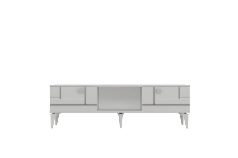 Varno TV-benk 150 cm - Hvit/Sølv - Møbler - TV- & Mediamøbler - TV benk & mediabenk