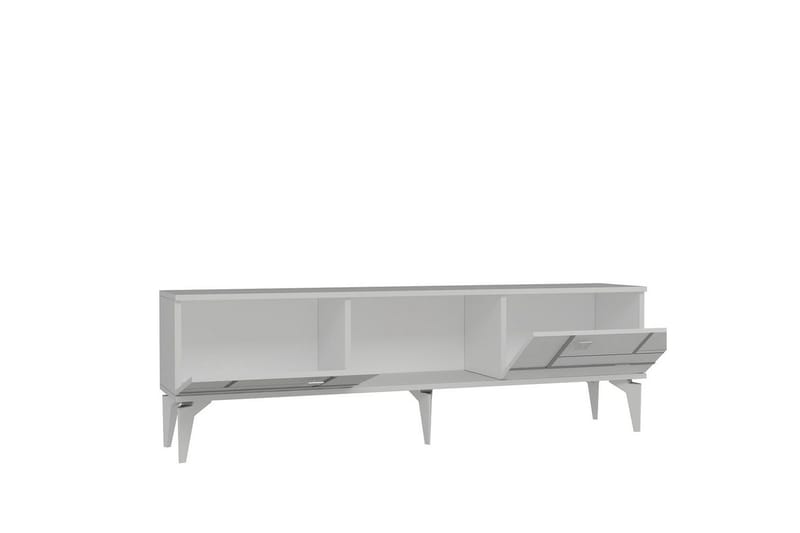 Varno TV-benk 150 cm - Hvit/Sølv - Møbler - TV- & Mediamøbler - TV benk & mediabenk