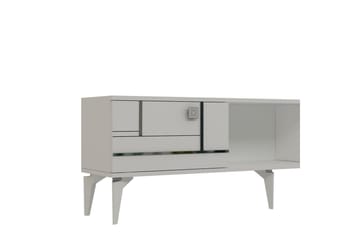Varno TV-benk 150 cm - Hvit/Sølv - Møbler - TV- & Mediamøbler - TV benk & mediabenk