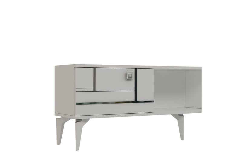 Varno TV-benk 150 cm - Hvit/Sølv - Møbler - TV- & Mediamøbler - TV benk & mediabenk