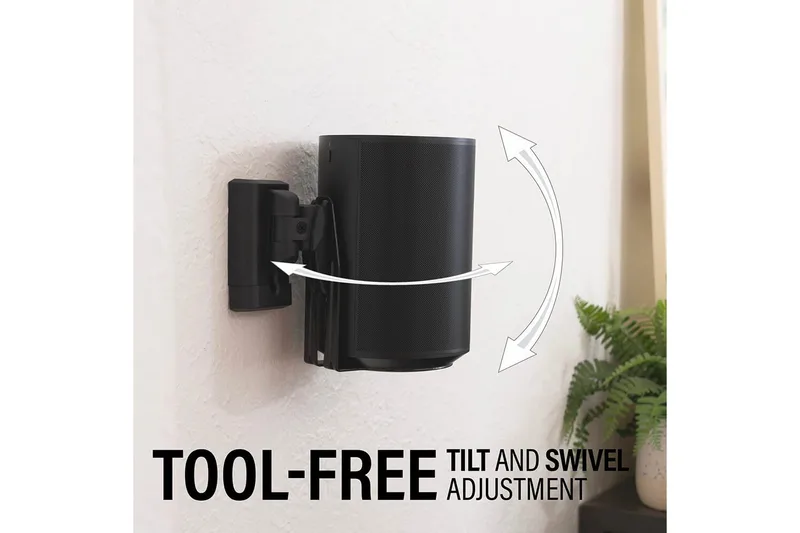 Veggfeste Sanus for Sonos Era 100 2 Deler - Svart - Møbler - TV- & Mediamøbler - Mediestativ & veggfeste - Høyttalerstativ