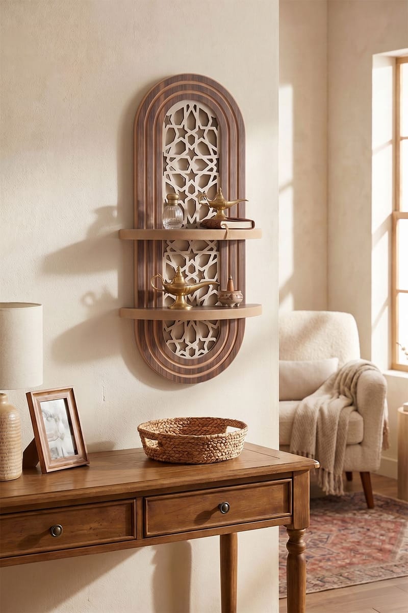 Vegghylle Homitis Armona Wall V (26 x 70 x 13 cm) Wenge - Brun - Oppbevaring - Hylle - Vegghylle
