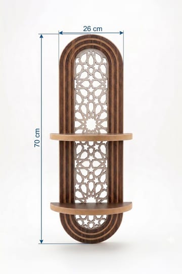 Vegghylle Homitis Armona Wall V (26 x 70 x 13 cm) Wenge - Brun - Oppbevaring - Hylle - Vegghylle