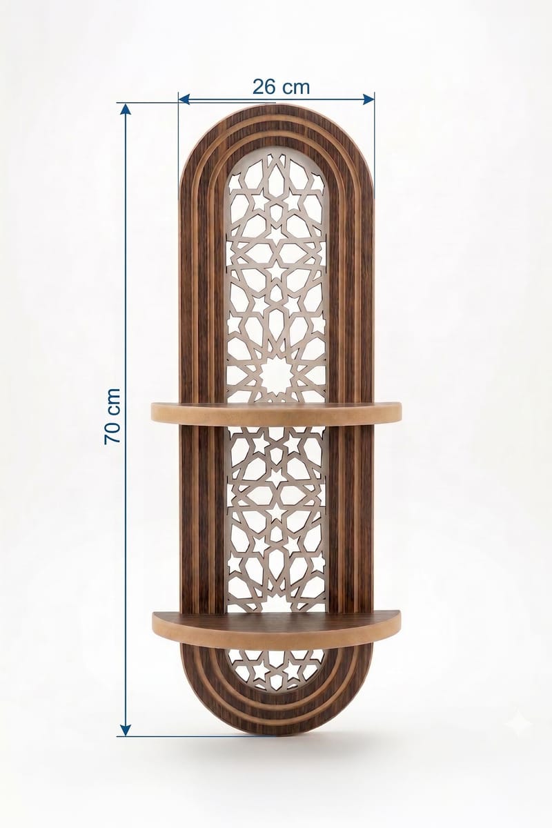 Vegghylle Homitis Armona Wall V (26 x 70 x 13 cm) Wenge - Brun - Oppbevaring - Hylle - Vegghylle