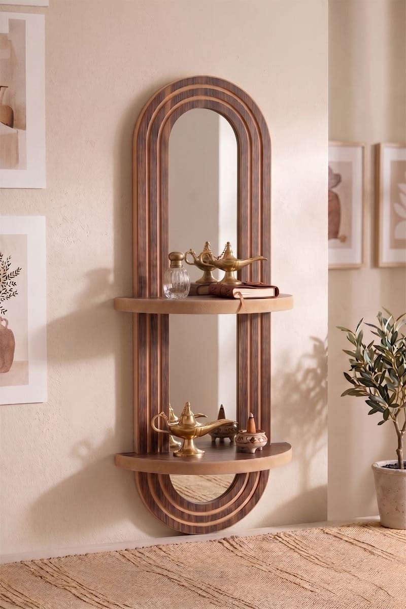 Vegghylle Homitis Armona Wall VI (26 x 70 x 13 cm) Wenge Mörkbrun - Brun - Oppbevaring - Hylle - Vegghylle
