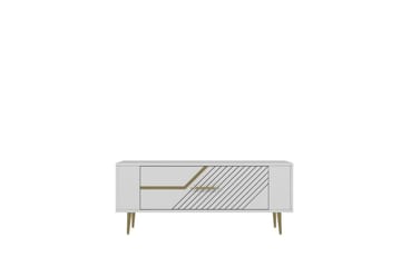 Veynor TV-benk 120 cm - Hvit/Gull - Møbler - TV- & Mediamøbler - TV benk & mediabenk