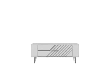 Veynor TV-benk 120 cm - Hvit/Sølv - Møbler - TV- & Mediamøbler - TV benk & mediabenk