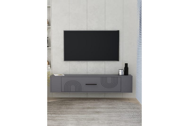 Veyra TV-benk 120x26 cm - Antrasitt - Møbler - TV- & Mediamøbler - Mediestativ & veggfeste - TV-veggfeste