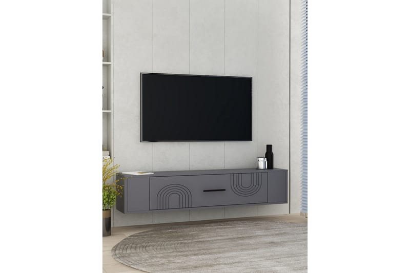 Veyra TV-benk 120x26 cm - Antrasitt - Møbler - TV- & Mediamøbler - Mediestativ & veggfeste - TV-veggfeste