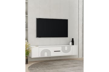 Veyra TV-benk 120x26 cm - Hvit - Møbler - TV- & Mediamøbler - Mediestativ & veggfeste - TV-veggfeste