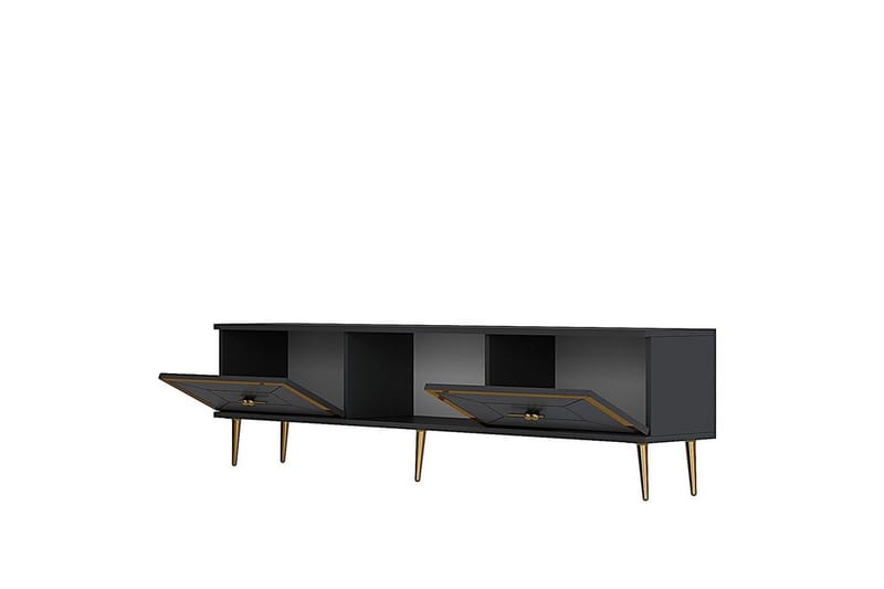 Virdel TV-benk 150 cm - Antrasitt/Gull - Møbler - TV- & Mediamøbler - TV benk & mediabenk