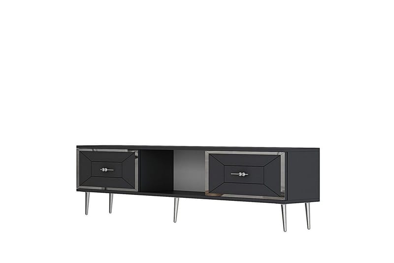 Virdel TV-benk 150 cm, Antrasitt/Sølv