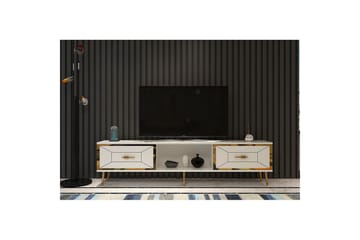 Virdel TV-benk 150 cm - Hvit/Gull - Møbler - TV- & Mediamøbler - TV benk & mediabenk