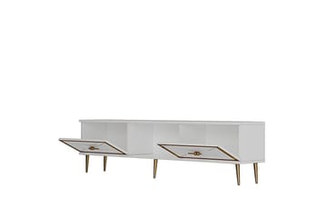 Virdel TV-benk 150 cm - Hvit/Gull - Møbler - TV- & Mediamøbler - TV benk & mediabenk