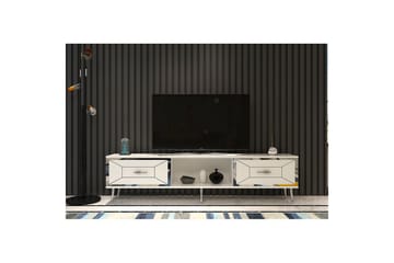 Virdel TV-benk 150 cm - Hvit/Sølv - Møbler - TV- & Mediamøbler - TV benk & mediabenk