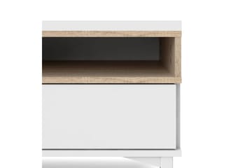 Virender Gulvstående TV-benk 155,7 cm med Oppbevaring i Eik - Hvit|Beige - Møbler - TV- & Mediamøbler - TV benk & mediabenk