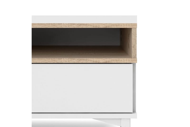 Virender Gulvstående TV-benk 155,7 cm med Oppbevaring i Eik - Hvit|Beige - Møbler - TV- & Mediamøbler - TV benk & mediabenk