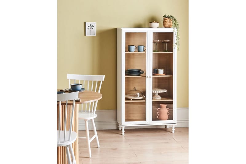 Vitrine Tingledale Hvit, lyst tre, 80x40x151 cm - Hvit, lyst tre, 80x40x151 cm - Møbler - TV- & Mediamøbler - Mediestativ & veggfeste - TV-veggfeste