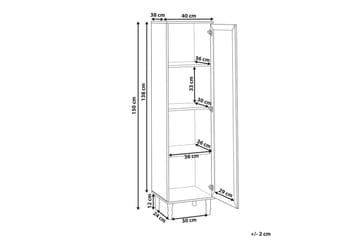 Vitrine Tingledale Sort, Lyst Tre, 40x38x150 cm - Sort, Lyst Tre, 40x38x150 cm - Møbler - TV- & Mediamøbler - Mediestativ & veggfeste - TV-veggfeste