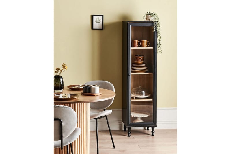 Vitrine Tingledale Sort, Lyst Tre, 40x38x150 cm - Sort, Lyst Tre, 40x38x150 cm - Møbler - TV- & Mediamøbler - Mediestativ & veggfeste - TV-veggfeste
