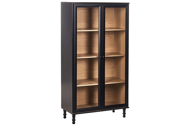 Vitrine Tingledale Sort, Lyst Tre, 80x40x151 cm - Sort, Lyst Tre, 80x40x151 cm - Møbler - TV- & Mediamøbler - Mediestativ & veggfeste - TV-veggfeste