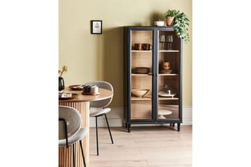 Vitrine Tingledale Sort, Lyst Tre, 80x40x151 cm - Sort, Lyst Tre, 80x40x151 cm - Møbler - TV- & Mediamøbler - Mediestativ & veggfeste - TV-veggfeste