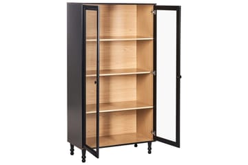 Vitrine Tingledale Sort, Lyst Tre, 80x40x151 cm - Sort, Lyst Tre, 80x40x151 cm - Møbler - TV- & Mediamøbler - Mediestativ & veggfeste - TV-veggfeste