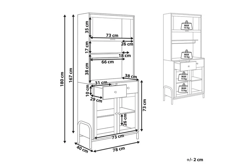 Vitrine Parlin - Oppbevaring - Skap - Vitrineskap