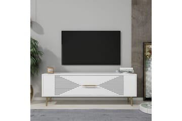 Vornis TV-benk 120 cm - Hvit/Gull - Møbler - TV- & Mediamøbler - TV benk & mediabenk