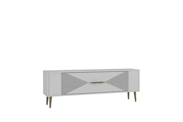 Vornis TV-benk 120 cm - Hvit/Gull - Møbler - TV- & Mediamøbler - TV benk & mediabenk