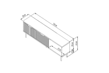 Wenus TV-benk 150 cm - Eik/Hvit - Møbler - TV- & Mediamøbler - TV benk & mediabenk
