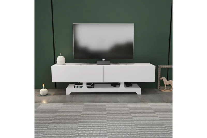 Zira TV-benk 160 cm - Hvit - Møbler - TV- & Mediamøbler - TV benk & mediabenk