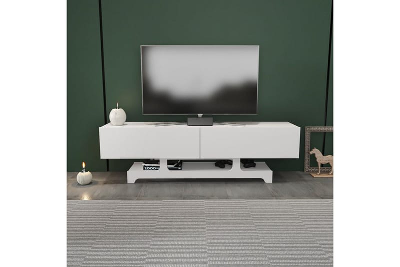 Zira TV-benk 160 cm - Hvit - Møbler - TV- & Mediamøbler - TV benk & mediabenk