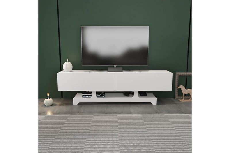 Zira TV-benk 160 cm - Hvit - Møbler - TV- & Mediamøbler - TV benk & mediabenk