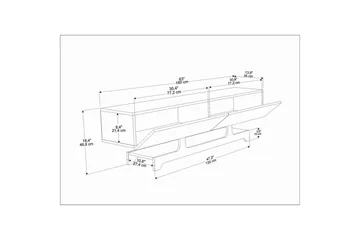 Zira TV-benk 160 cm - Valnøtt - Møbler - TV- & Mediamøbler - TV benk & mediabenk