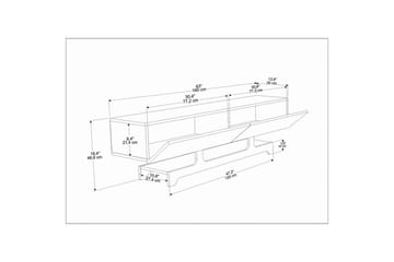 Zira TV-benk 160 cm - Valnøtt - Møbler - TV- & Mediamøbler - TV benk & mediabenk