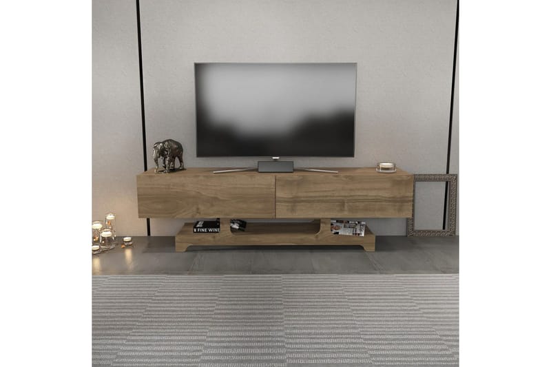 Zira TV-benk 160 cm - Valnøtt - Møbler - TV- & Mediamøbler - TV benk & mediabenk