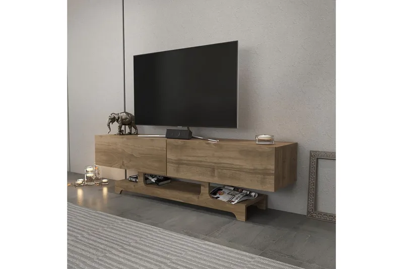 Zira TV-benk 160 cm - Valnøtt - Møbler - TV- & Mediamøbler - TV benk & mediabenk